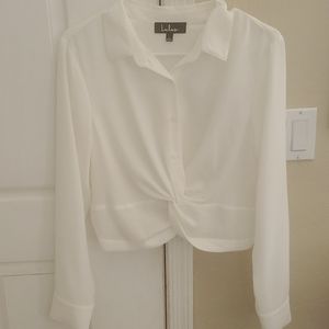 Lulu's White button up collar blouse